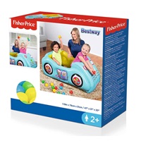 Detské nafukovacie autíčko Fisher-Price s loptičkami 119x79x51 cm