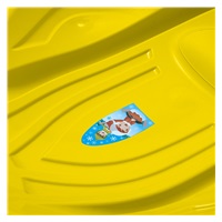 Detský sánkovací klzák Mušľa Baby Mix PREMIUM KOMFORT 80 cm žltý