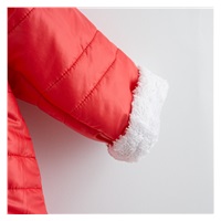 Zimná dojčenská kombinéza s kapucňou s uškami New Baby Pumi red raspberry