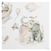 Detská deka z Minky New Baby Sloníky bielo-sivá 80x102 cm