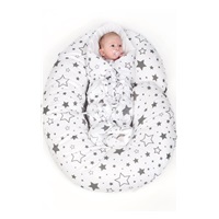 Obliečka na dojčiaci vankúš v tvare C New Baby Sloníky bielo-sivá