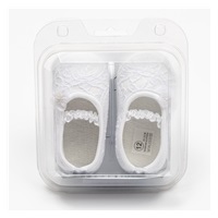 Dojčenské krajkové baletky capačky New Baby biela 6-12 m