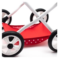 Detský kočík pre bábiky New Baby COMFORT červený s bodkami