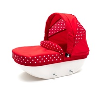 Detský kočík pre bábiky New Baby COMFORT červený s bodkami