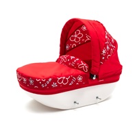 Detský kočík pre bábiky New Baby COMFORT červený kvety biele