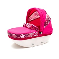 Detský kočík pre bábiky New Baby COMFORT ružový kvety