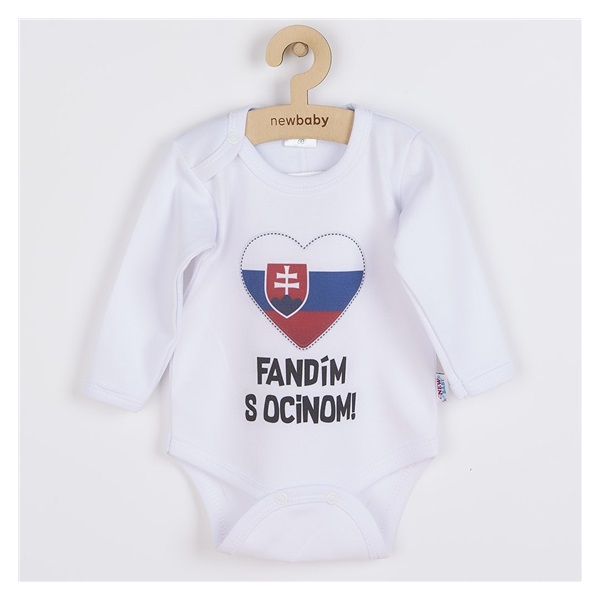 Body s potlačou New Baby Fandím s ocinom biele