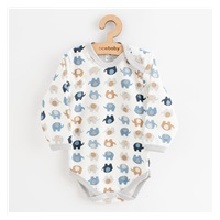 Dojčenské bavlnené body s dlhým rukávom New Baby Magic elephant