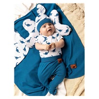 Dojčenské bavlnené body s bočným zapínaním Nicol Ivo modrá