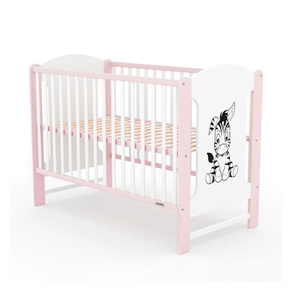 Detská postieľka New Baby ELSA Zebra bielo-ružová