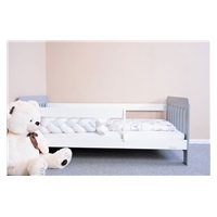 Detská posteľ so zábranou New Baby ERIK 160x80 cm bielo-sivá