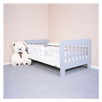 Detská posteľ so zábranou New Baby ERIK 160x80 cm bielo-sivá