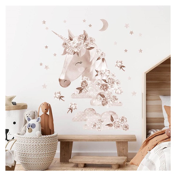 Samolepka na stenu Boho unicorn