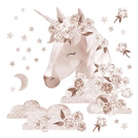 Samolepka na stenu Boho unicorn