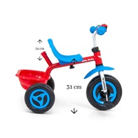 Detská trojkolka Milly Mally Boby TURBO Cool Red