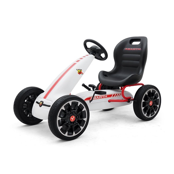 Detská šliapacia motokára Go-kart Milly Mally Abarth biela