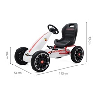 Detská šliapacia motokára Go-kart Milly Mally Abarth biela