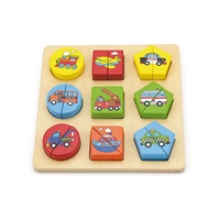 Drevené puzzle pre najmenších Viga Tvary a auta