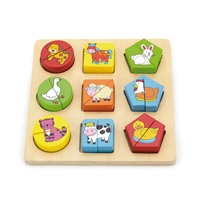 Drevené puzzle pre najmenších Viga Tvary a zvieratá