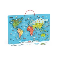 Drevená magnetická mapa sveta Viga