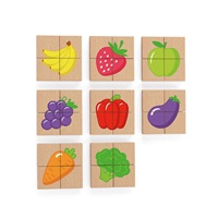 Detské drevené magnetické puzzle Viga Ovoce a Zelenina