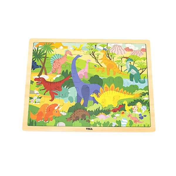Drevené puzzle 48 dielikov Viga Dinosauri