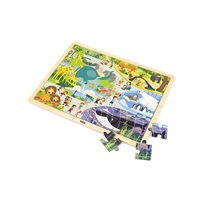 Detské drevené puzzle Viga Zoo 48 ks