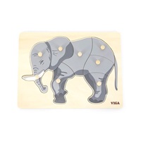 Detské drevené puzzle s úchytmi Montessori Viga Slon