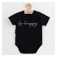 Dojčenské bavlnené body s krátkym rukávom New Baby Be Happy