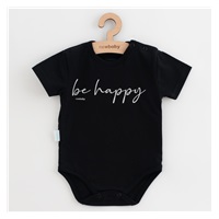 Dojčenské bavlnené body s krátkym rukávom New Baby Be Happy