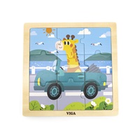 Drevené puzzle pre najmenších Viga 9 ks Auto