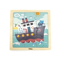 Drevené puzzle pre najmenších Viga 9 ks Loď