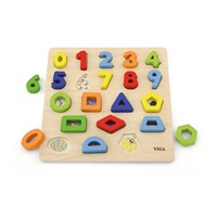 Drevené vkladacie puzzle Viga Čísla a tvary