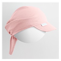 Detská letná mušelínová šatka so šiltom New Baby Soft dress ružová