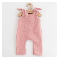 Dojčenské mušelínové zahradníčky New Baby Soft dress ružová