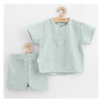 Dojčenská mušelínová súpravička New Baby Soft dress mätová