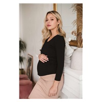 Tehotenské a dojčiace tričko Milk Shirt milk & love čierna
