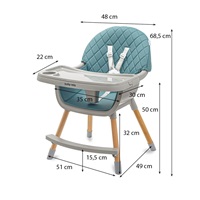 Jedálenská stolička Baby Mix Freja wooden dusty green