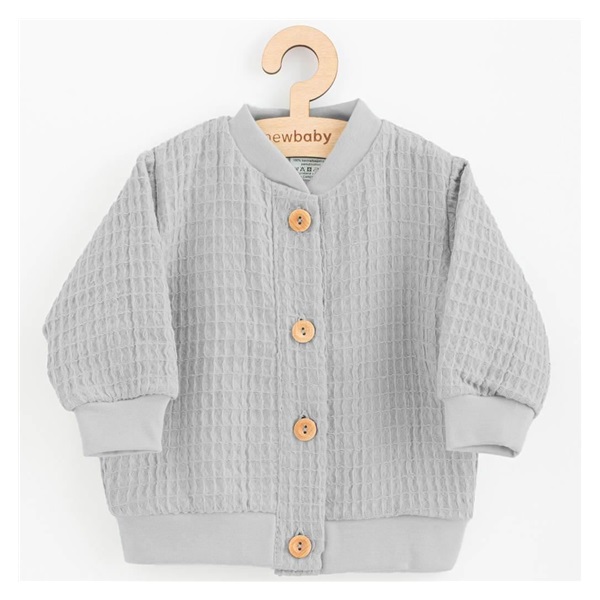 Dojčenský mušelínový kabátik New Baby Comfort clothes sivá