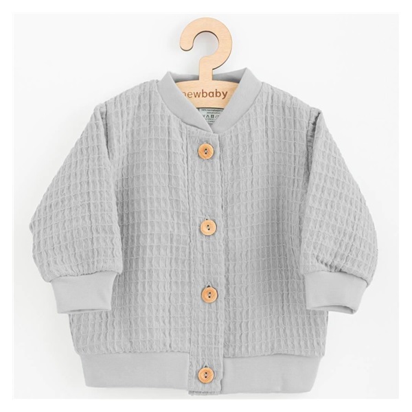Dojčenský mušelínový kabátik New Baby Comfort clothes sivá