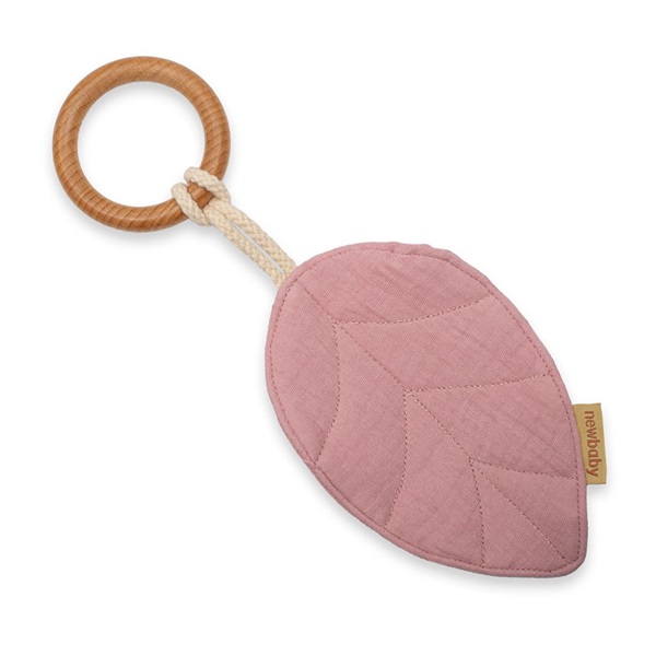 Detské hryzátko New Baby Leaf pink