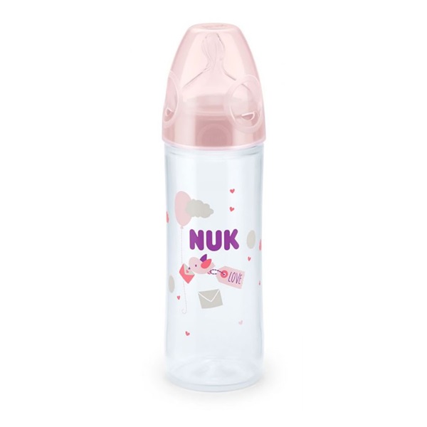 Dojčenská fľaša NUK LOVE 250 ml, 6-18 m ružová