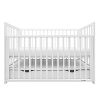 Detská postieľka New Baby BASIC so sťahovacou bočnicou a šuplíkom biela