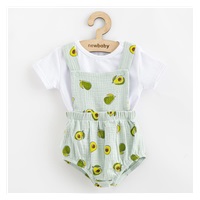 Mušelínový dojčenský set Kraťasy a Tričko New Baby Avocado