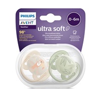 Dojčenský cumlík Ultrasoft Premium  Avent zvieratá 0-6 miesacov 2 ks chlapec