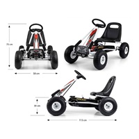 Detská šliapacia motokára Go-kart Milly Mally Thor biela