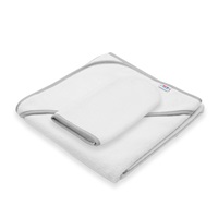 Detská froté osuška s kapuckou New Baby BASIC 80x80 bielo-sivá