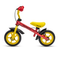 Detský balančný bicykel s brzdou Baby Mix Traveller červený