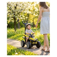 Detské odrážadlo s vodiacou tyčou Baby Mix Mega Prime EVA žlté