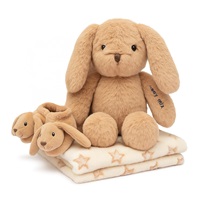 Darčeková súprava Baby Mix – hnedý zajačik s papučkami a dečkou